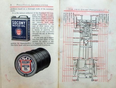 Socony Oil "Practical Lubrication for Automobile" 1923 Gasstation-Handbook (6811)